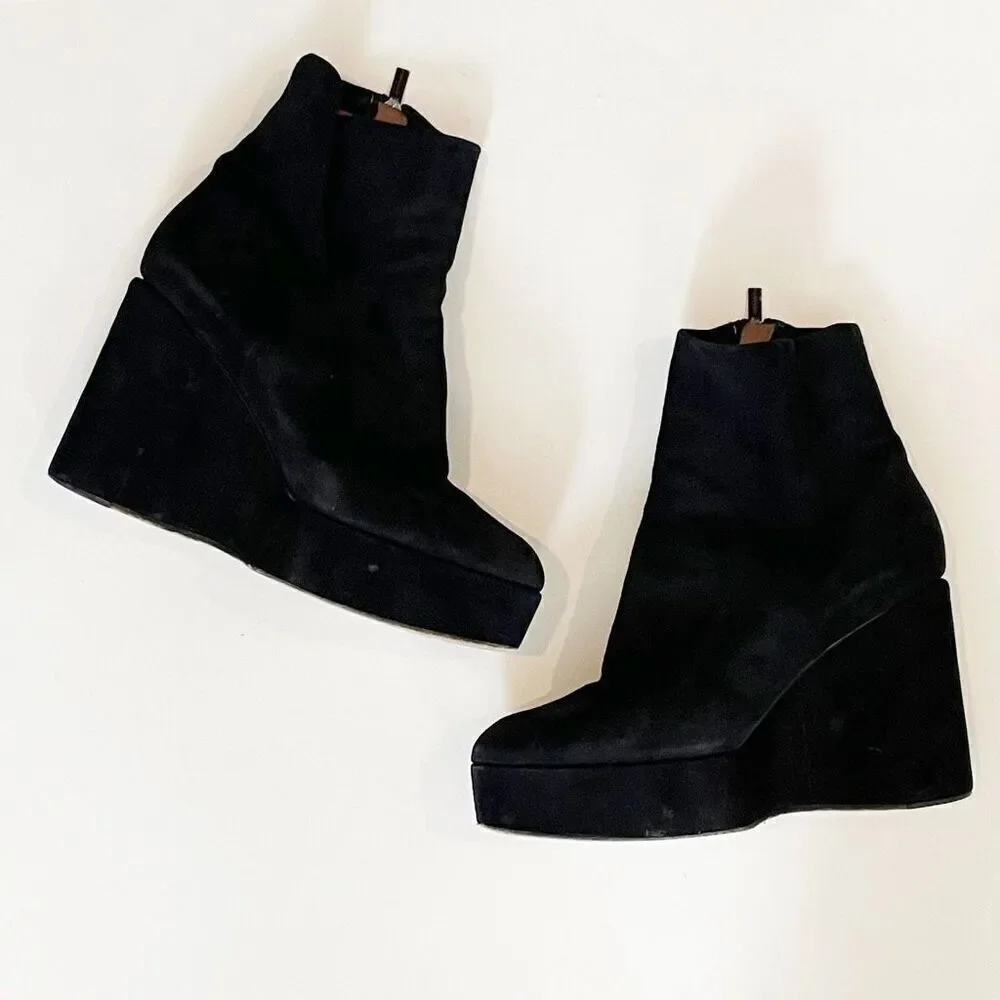 Clergerie Paris BELEN Suede Platform Boot Black size 9 $795.00 - Picture 4 of 8